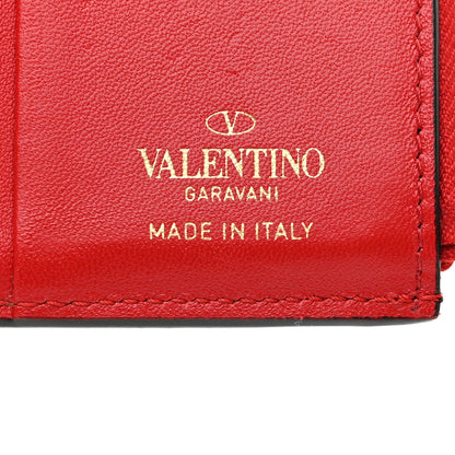 Valentino Garavani Textured Calfskin Rockstud Flip Lock Alcove Wallet Black 7 of 9