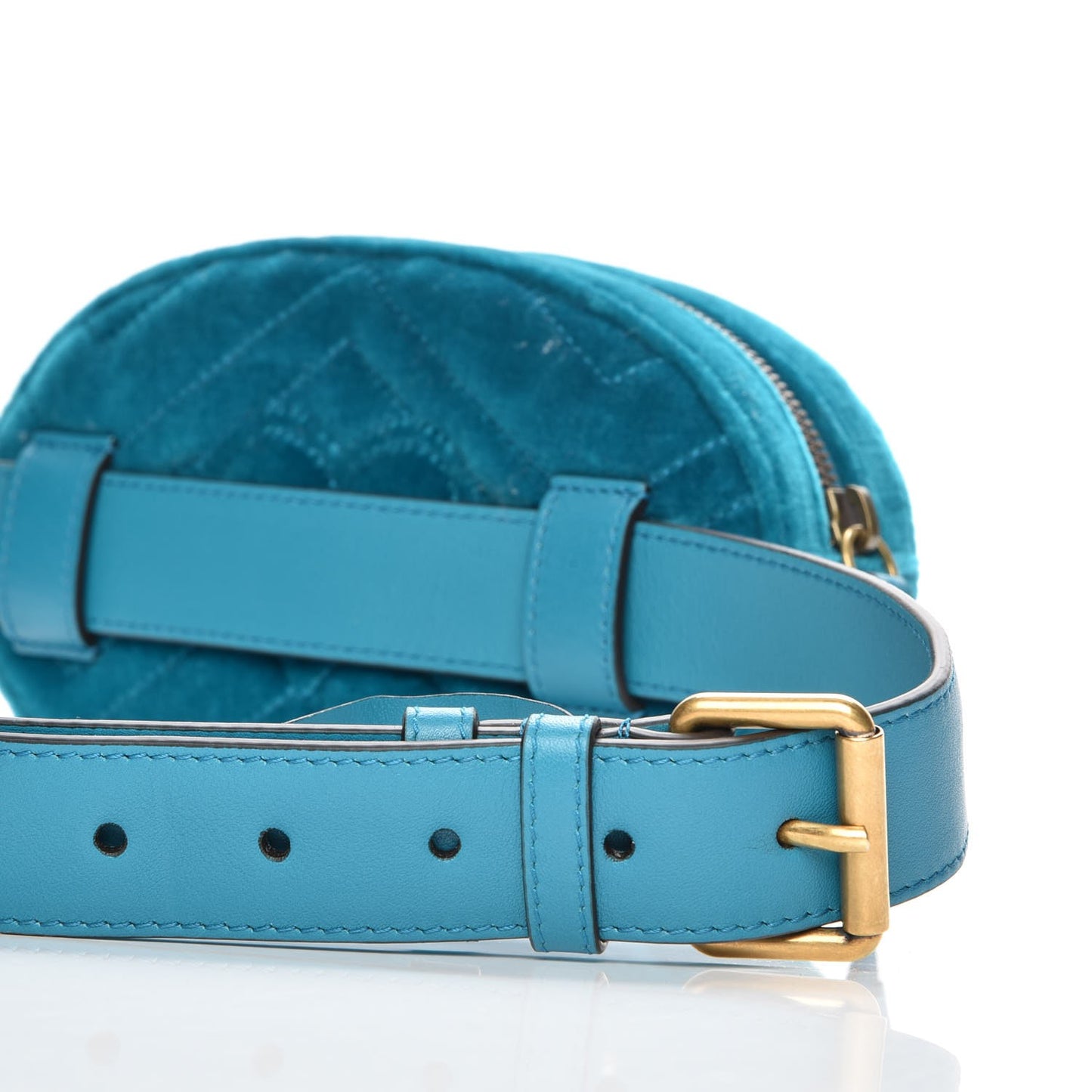 Velvet Matelasse GG Marmont Belt Bag 85 34 Pavone Cyan