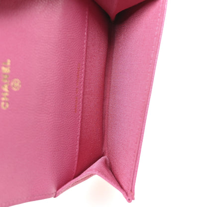 Chanel Caviar Quilted Flap Card Holder Wallet Pink 5 of 9