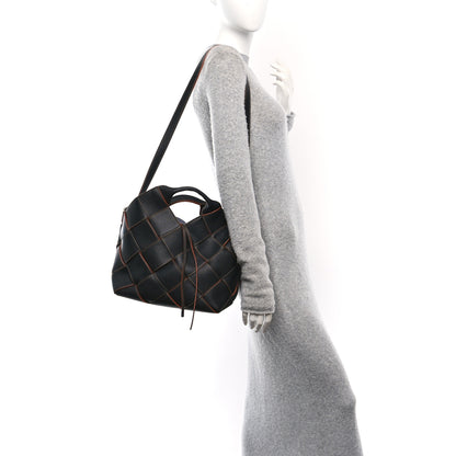 Loewe Soft Grained Calfskin Woven Basket Bag Black Tan 2 of 12