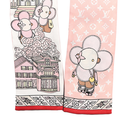 Louis Vuitton Silk Monogram Vivienne Hide and Seek Square Bandeau Rose 3 of 7