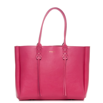 Lanvin Smooth Calfskin Small Fringe Shopper Tote Bright Pink 1 of 7
