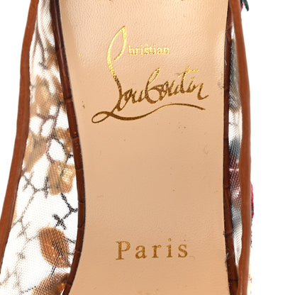 Christian Louboutin Lace Calfskin Crocodile Embossed Follies 100 Pumps 37 Cuoio Multicolor 7 of 7