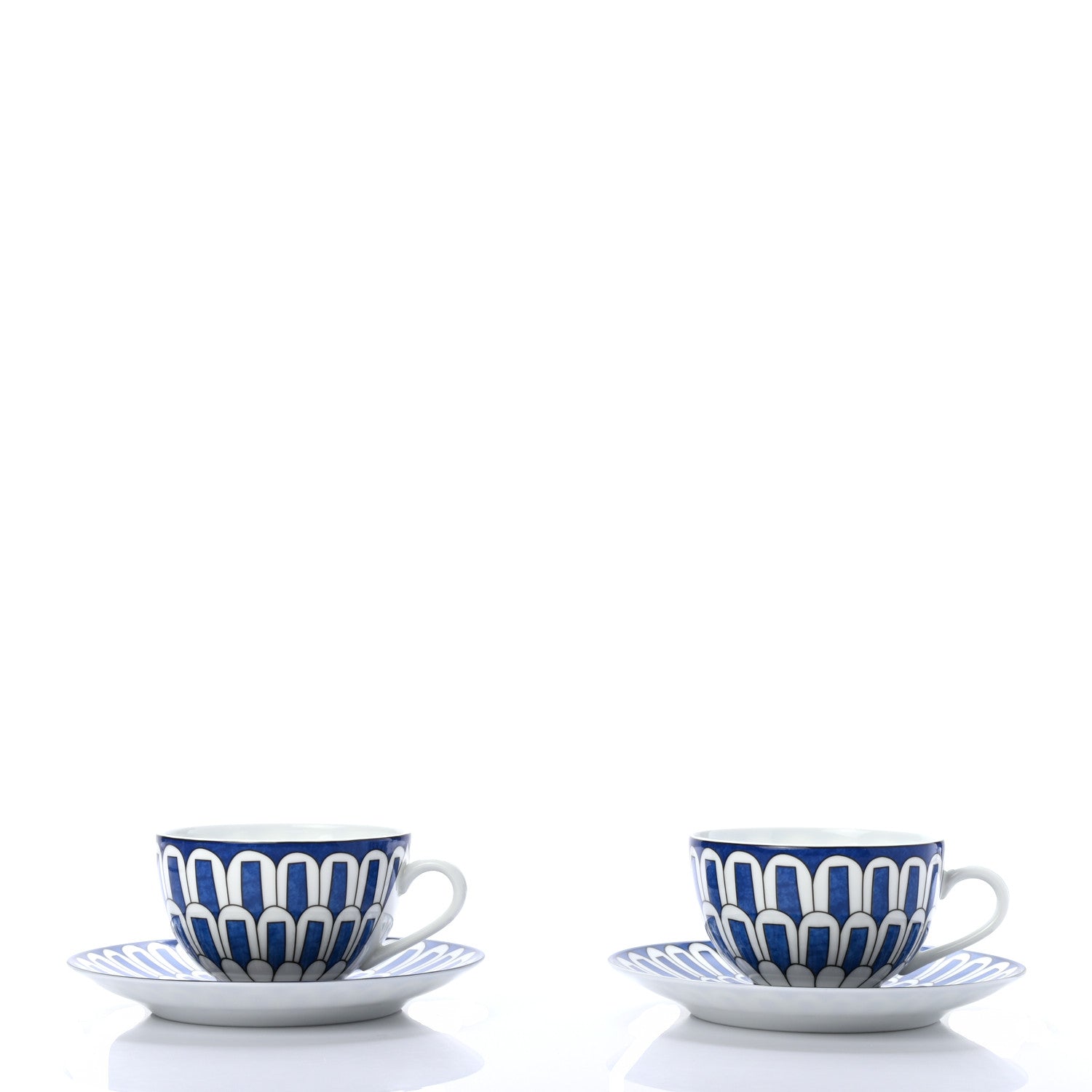 Hermes Porcelain Bleus d'Ailleurs Tea Cup And Saucer Set Of 2 3 of 9