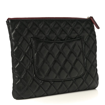Chanel Caviar Quilted Medium Cosmetic Case Black 3 of 9