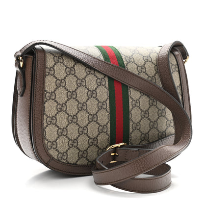 Gucci GG Supreme Monogram Web Small Ophidia Flap Messenger Bag Brown 3 of 17