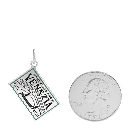 Tiffany Sterling Silver Enamel Venezia Postcard Charm Blue 2 of 4