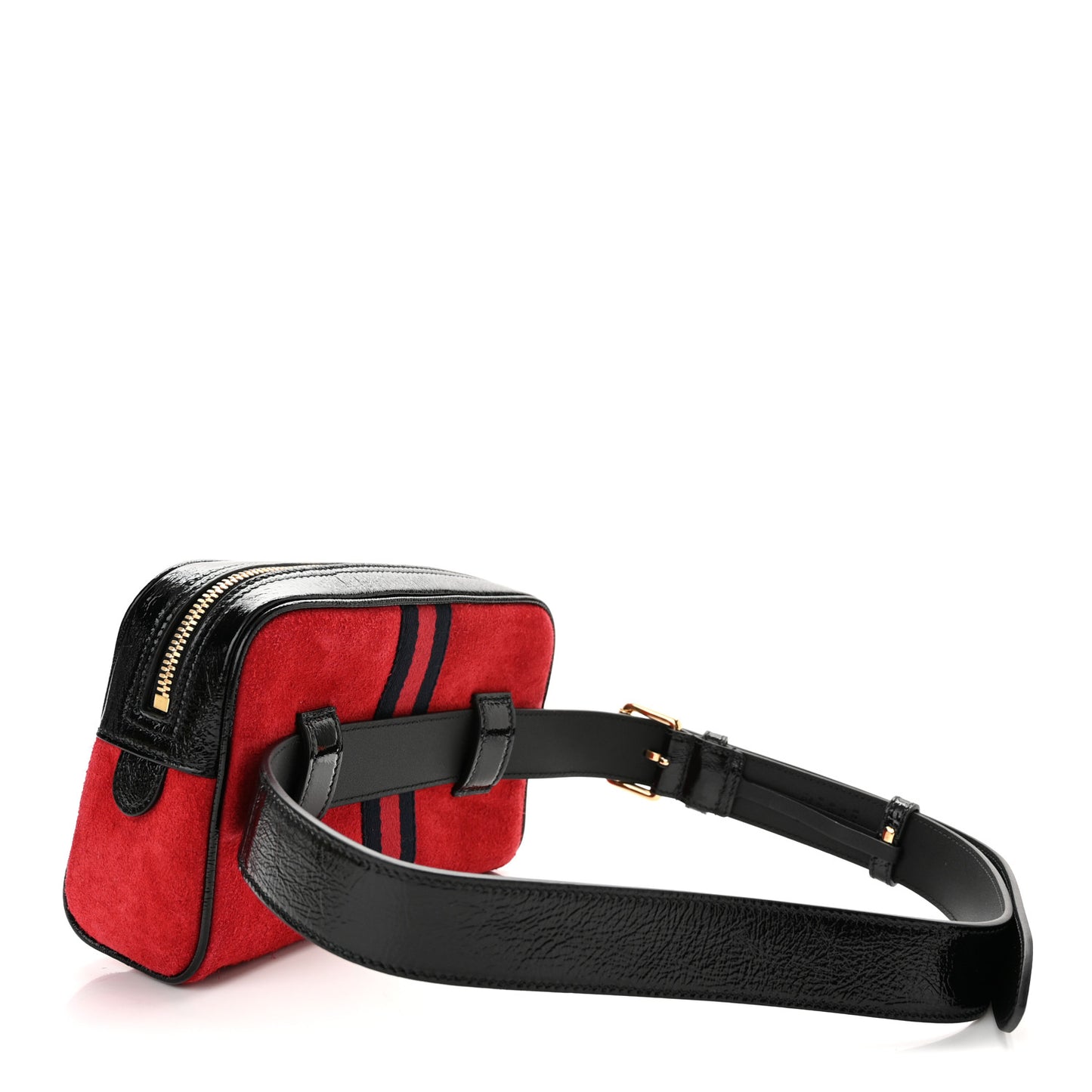 Suede Small Ophidia Belt Bag Hibiscus Red