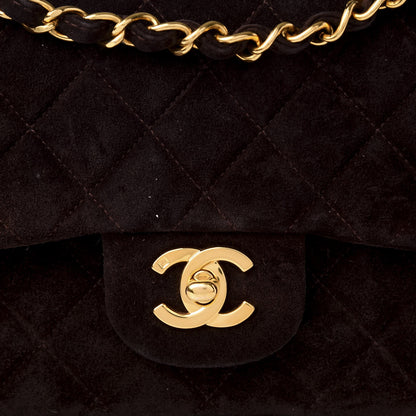 Chanel Suede Quilted Small Double Flap Bag Brown 8 of 8