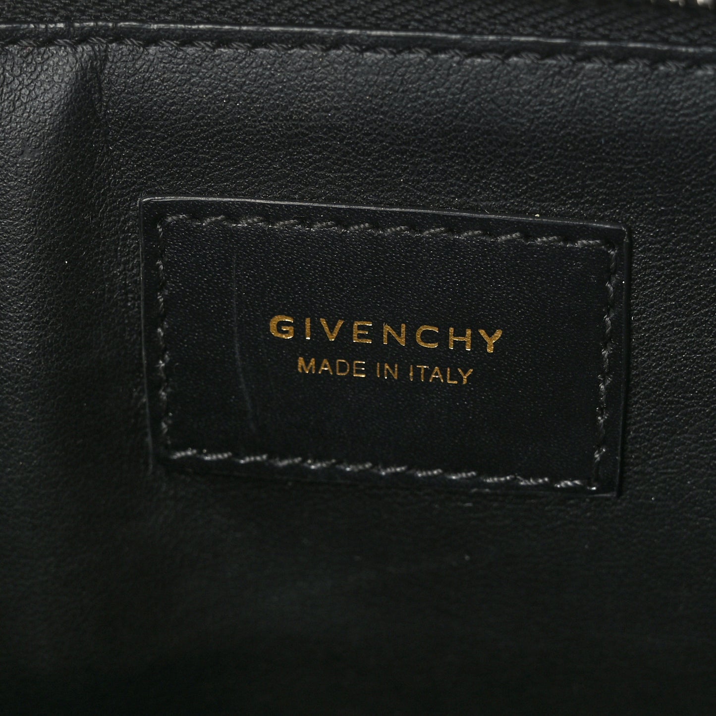 Calfskin Logo Zip Pouch Black
