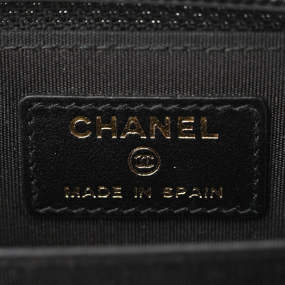 Chanel Caviar Quilted Boy Zip Around Coin Purse Wallet Black 6 of 9
