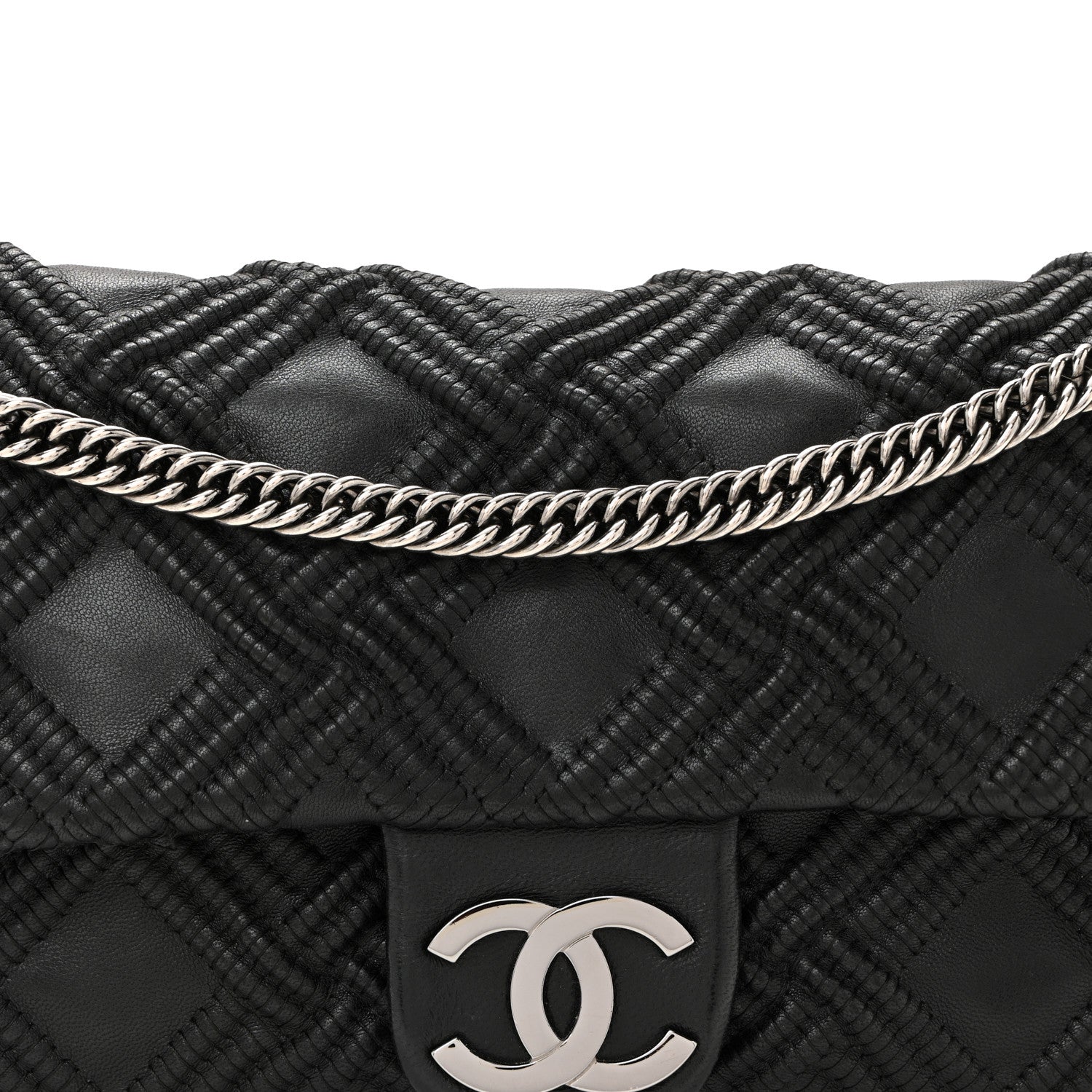 Chanel Lambskin Stitch Small Walk Of Fame Rectangular Flap Black 8 of 11