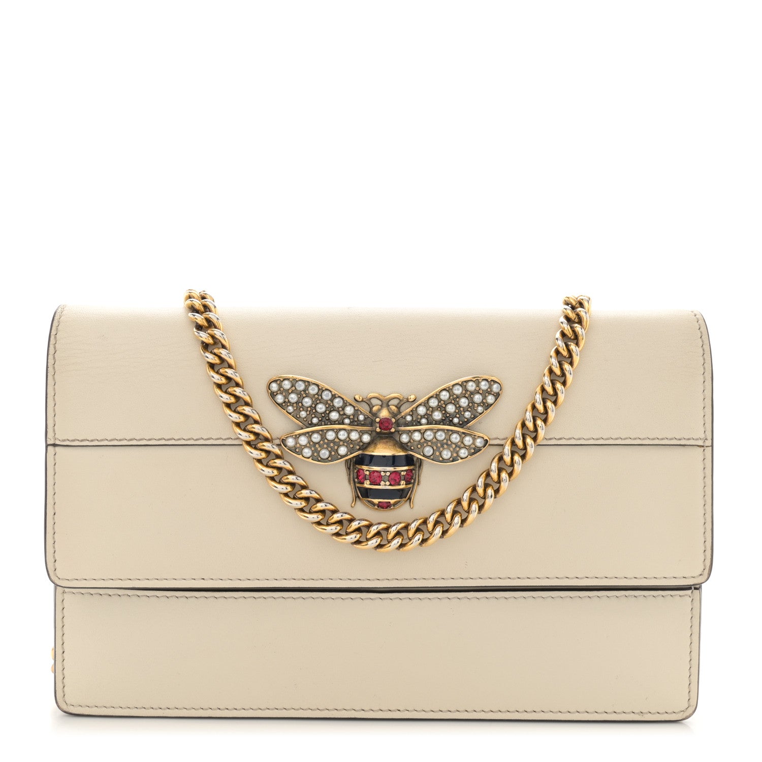 Gucci Calfskin Queen Margaret Chain Wallet Mystic White 1 of 15