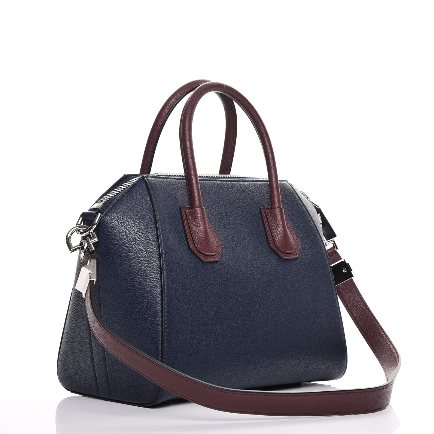 Sugar Goatskin Tri-Color Small Antigona Navy Burgundy