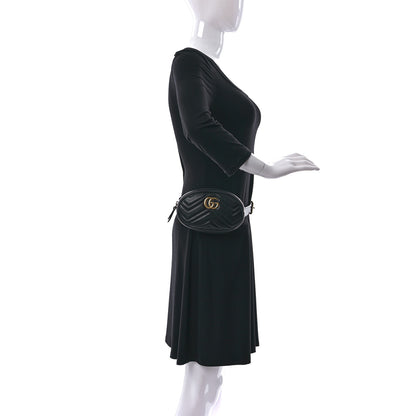 Gucci Calfskin Matelasse GG Marmont Belt Bag 95 38 Black 3 of 10