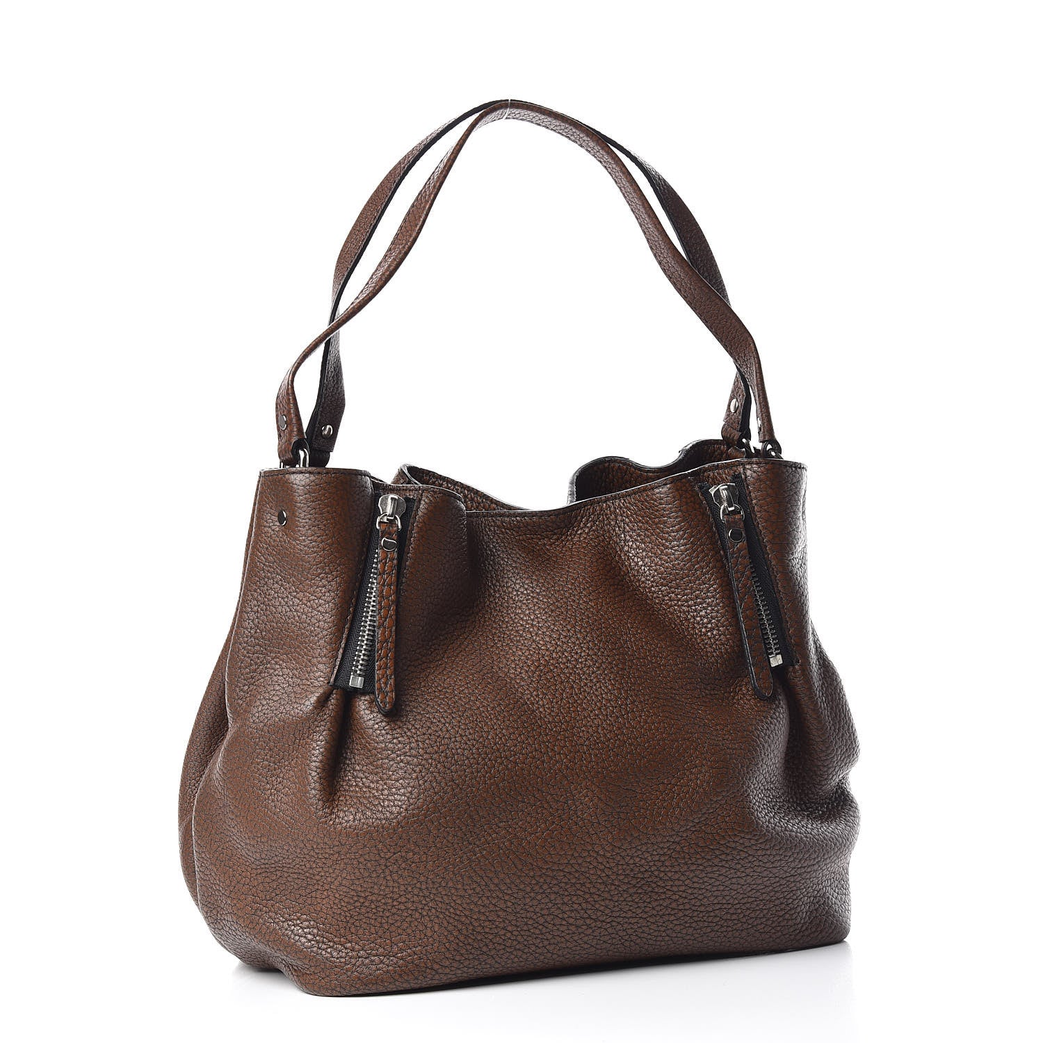 Burberry Grainy Calfskin House Check Medium Maidstone Dark Brown 3 of 9