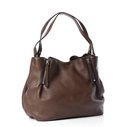 Burberry Grainy Calfskin House Check Medium Maidstone Dark Brown 3 of 9