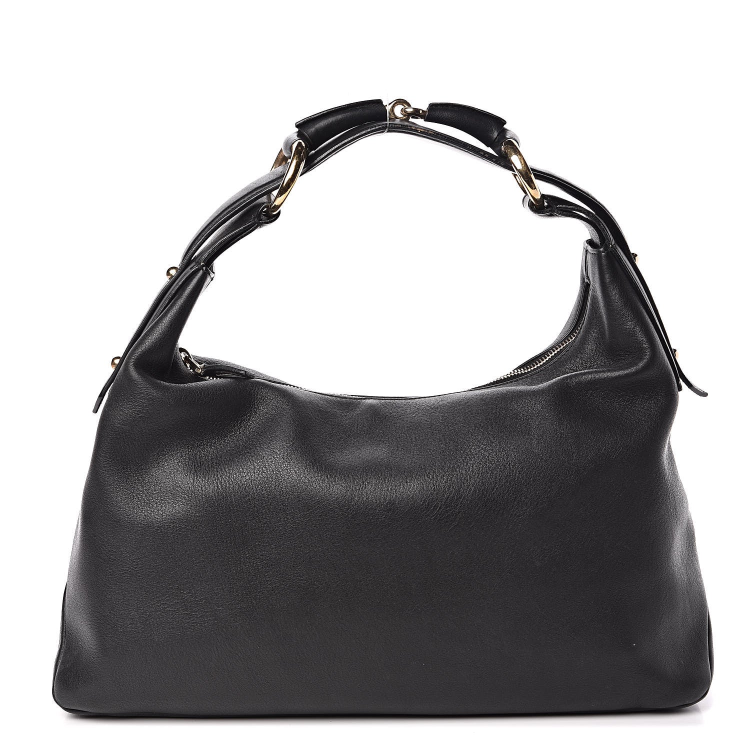 Gucci Calfskin Medium Horsebit Chain Hobo Black 1 of 16