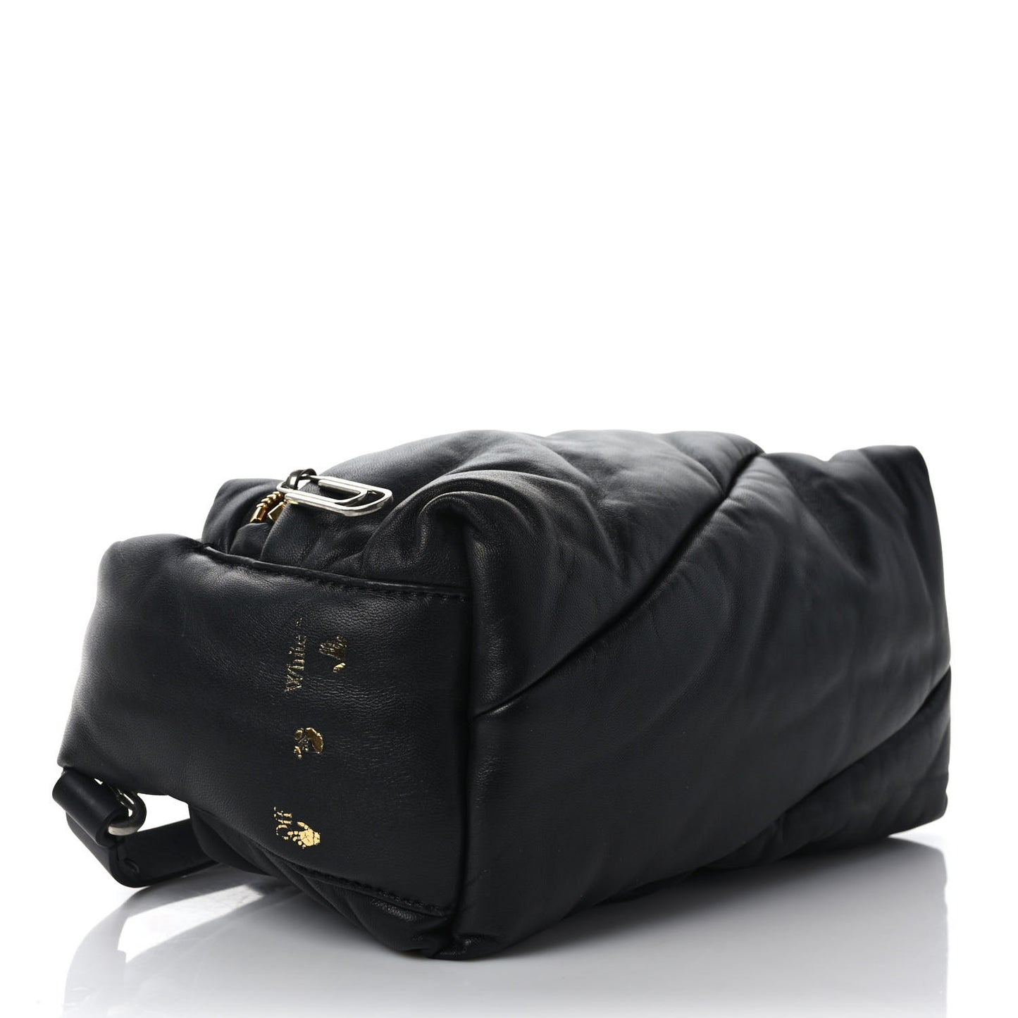 Calfskin Puffy Pump Pouch Crossbody Bag Black