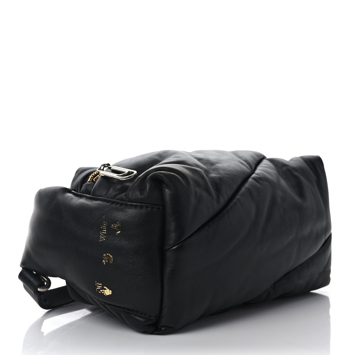 Off-White Calfskin Puffy Pump Pouch Crossbody Bag Black 3 of 10