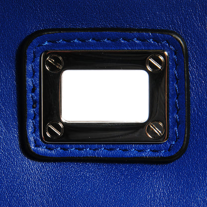 Proenza Schouler Leather Studded Large Ombre Lunch Bag Clutch Blue Green 7 of 8