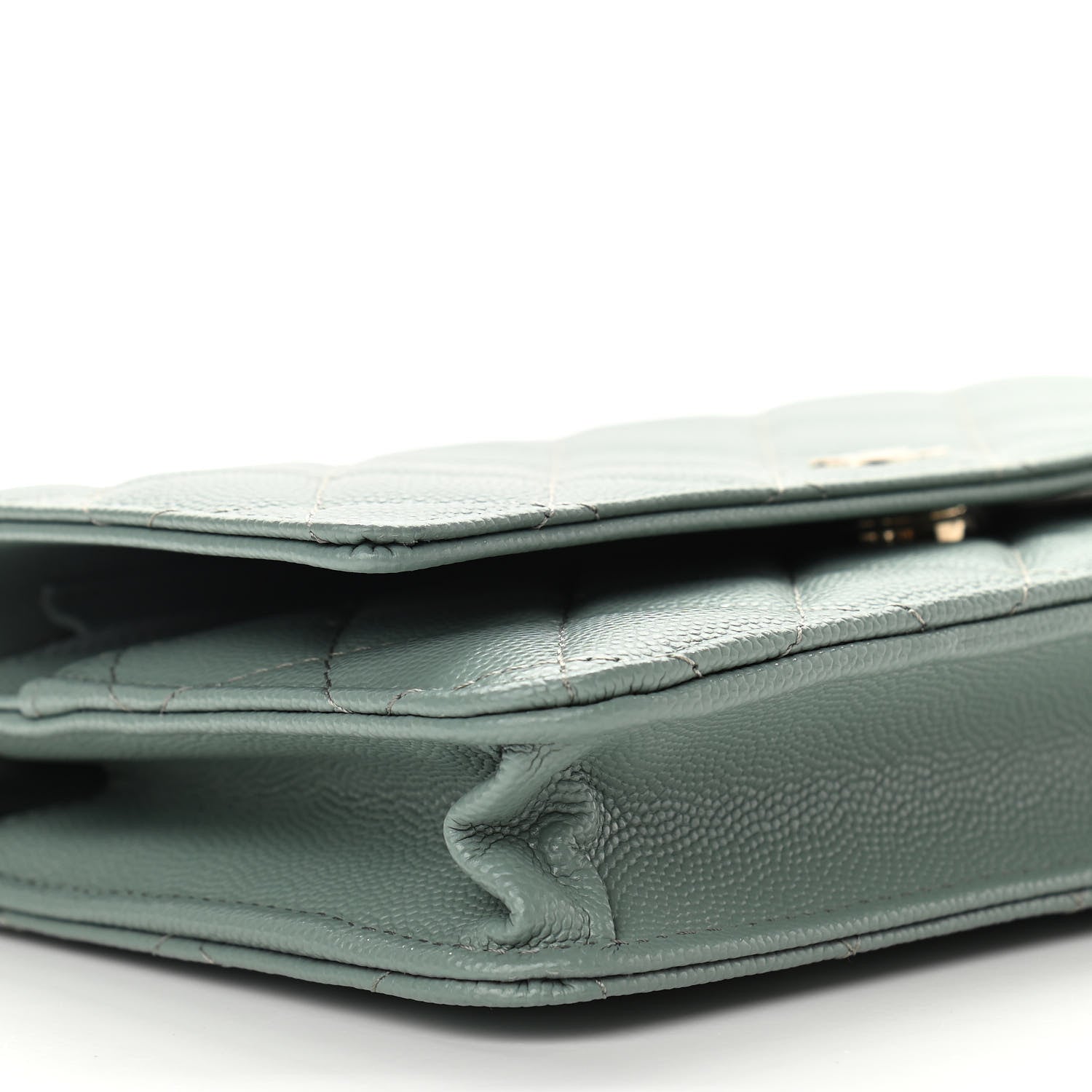 Chanel Caviar Quilted Wallet On Chain WOC Dark Green 10 of 12