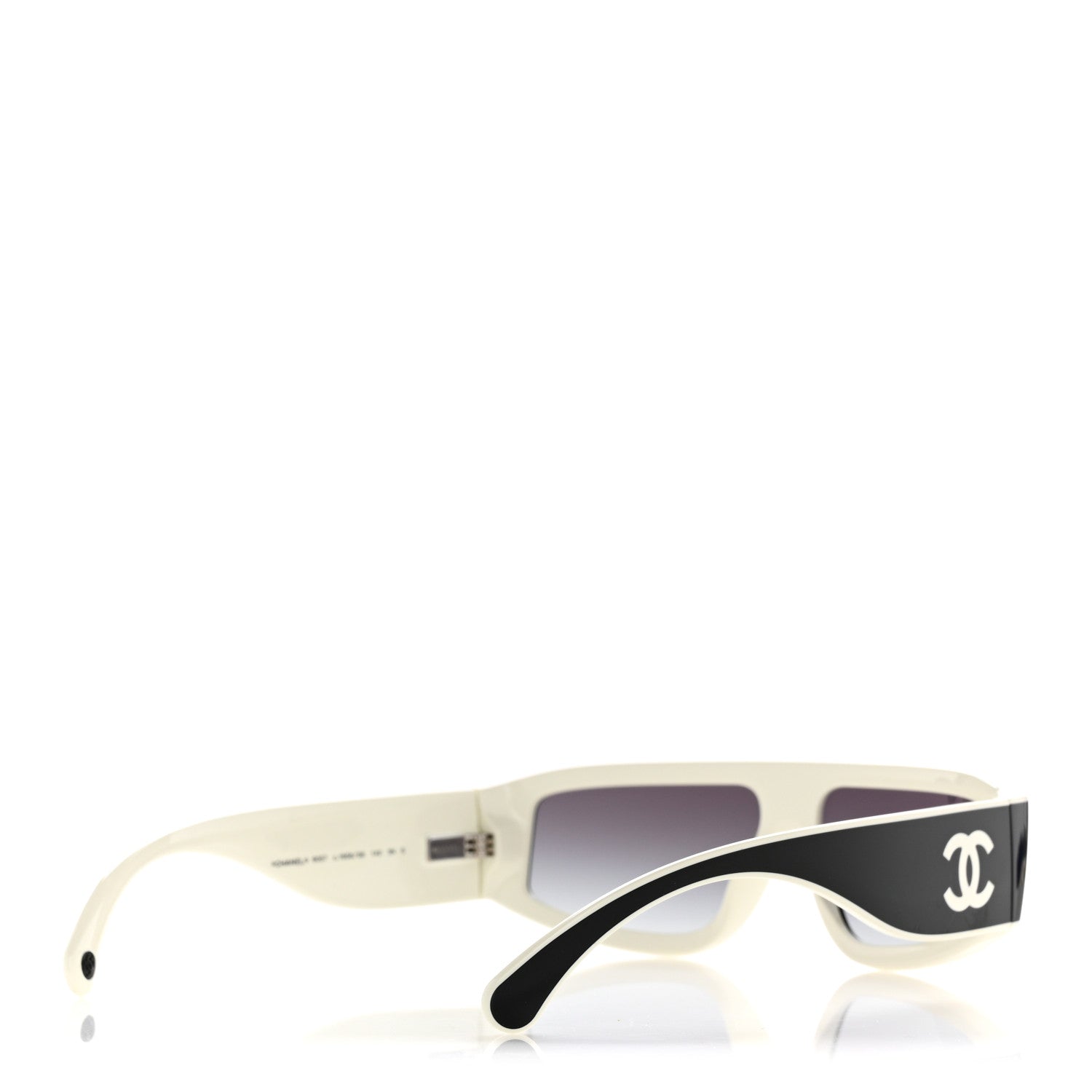 Chanel Acetate Cat Eye Sunglasses 6057 White Black 4 of 8