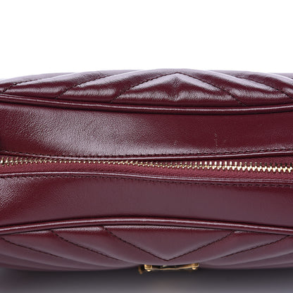 Saint Laurent Calfskin Matelasse Monogram Lou Camera Bag Dark Legion Red 10 of 12
