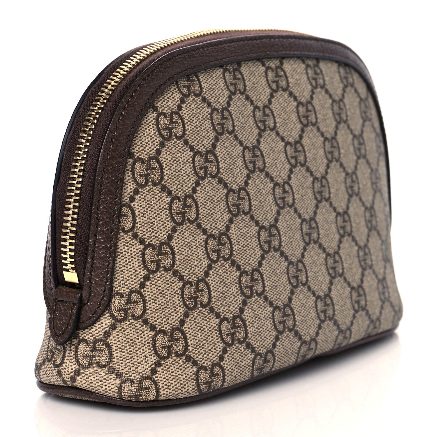 Gucci GG Supreme Monogram Textured Calfskin Web Large Ophidia Cosmetic Case Beige Ebony New Acero 2 of 9