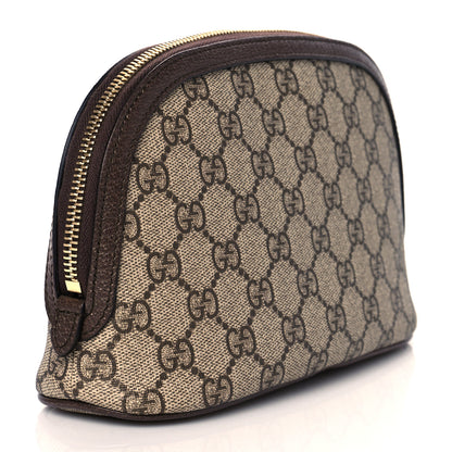 Gucci GG Supreme Monogram Textured Calfskin Web Large Ophidia Cosmetic Case Beige Ebony New Acero 2 of 9
