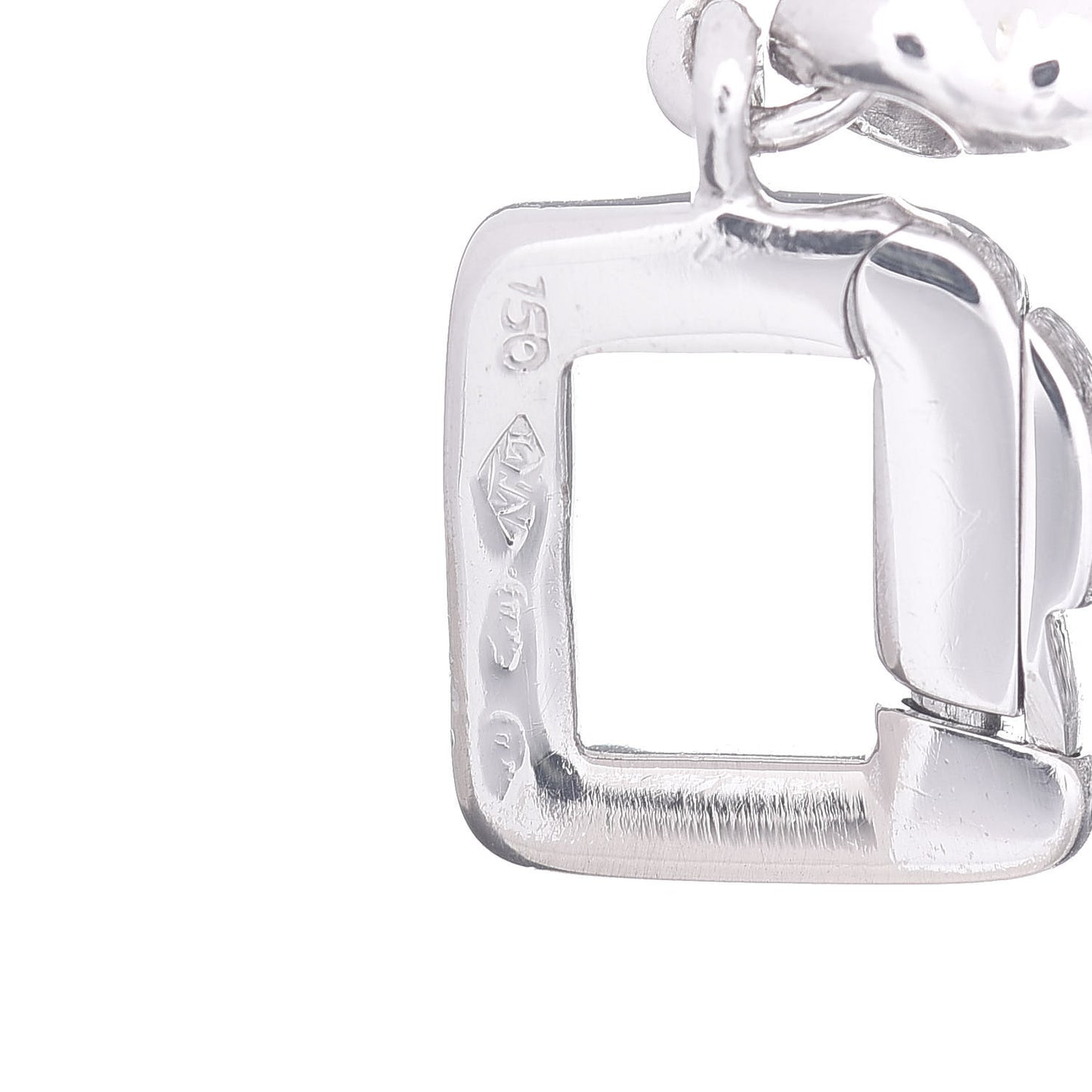 18K White Yellow Gold Diamond Big Apple Charm Pendant