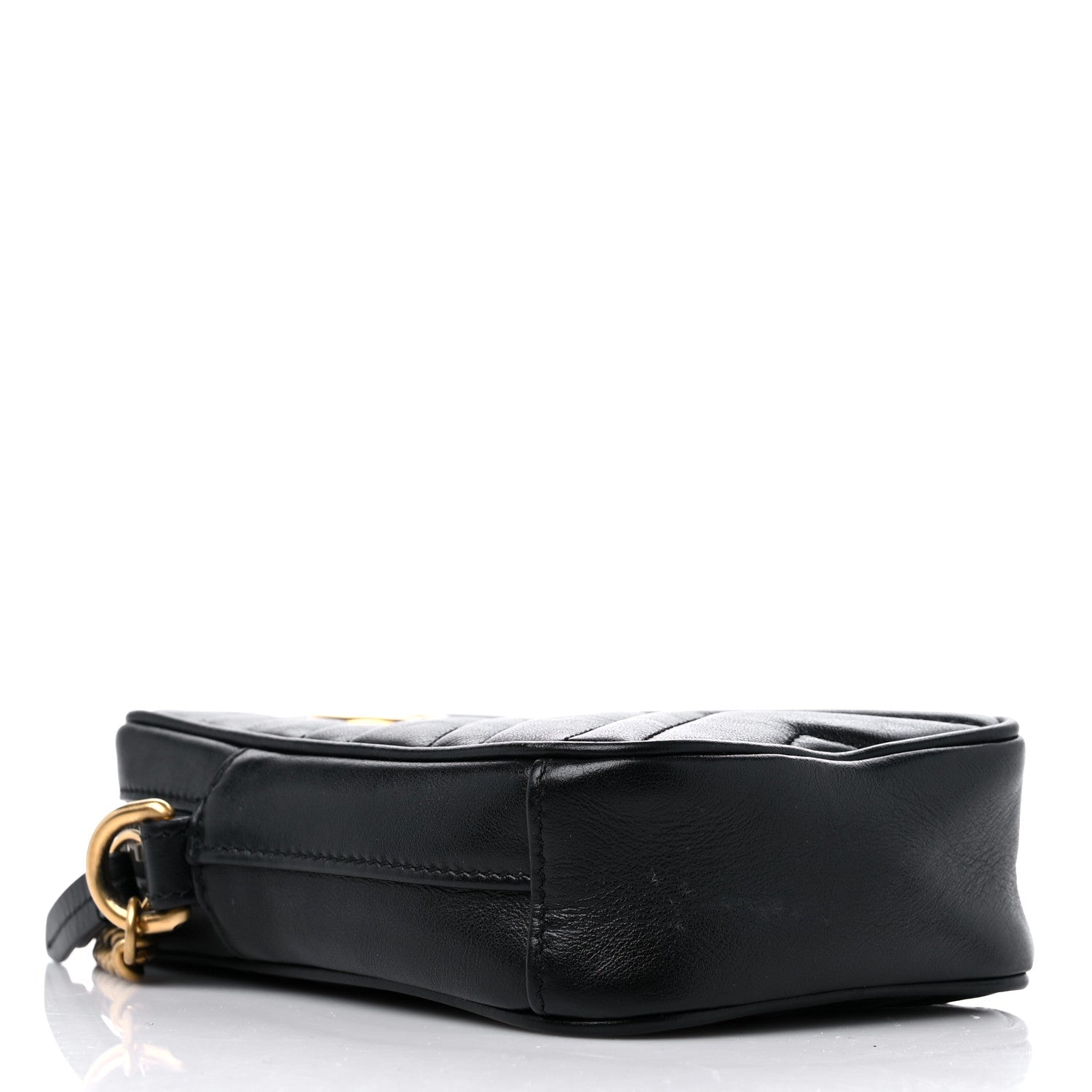 Gucci Calfskin Matelasse Mini GG Marmont Crossbody Bag Black 4 of 10