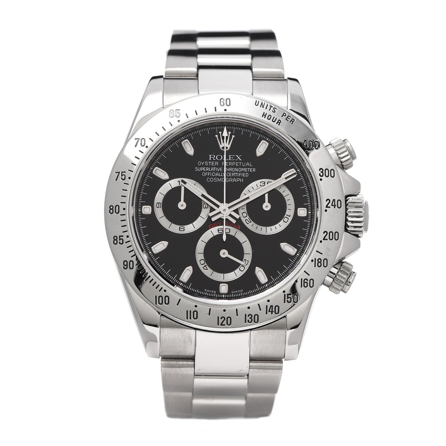 Stainless Steel 40mm Oyster Perpetual Daytona Cosmograph Watch Black 116520