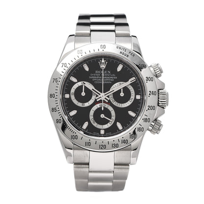 Rolex Stainless Steel 40mm Oyster Perpetual Daytona Cosmograph Watch Black 116520 1 of 6