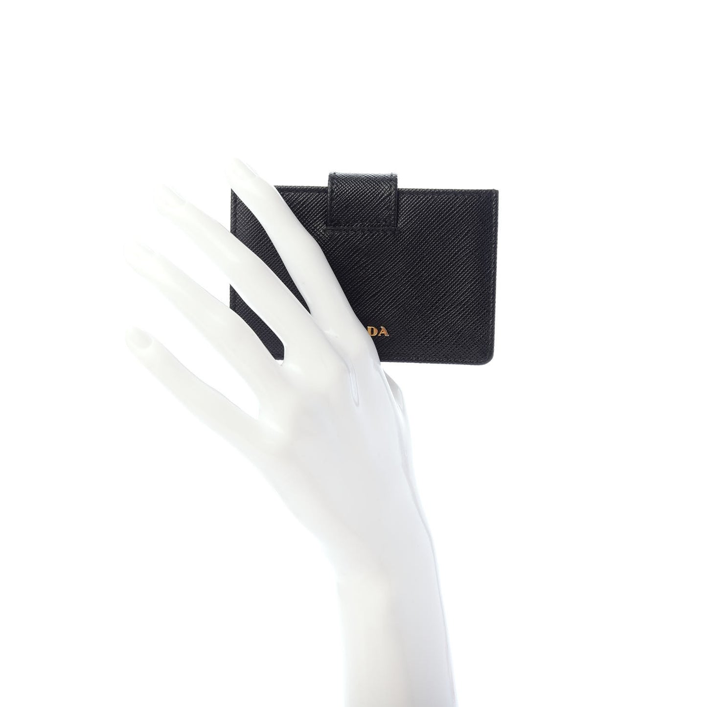 Saffiano Metal Accordion Card Case Black