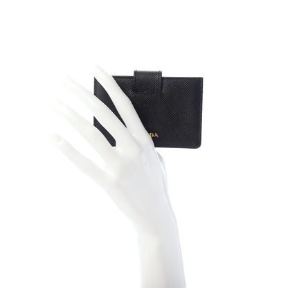 Prada Saffiano Metal Accordion Card Case Black 2 of 6