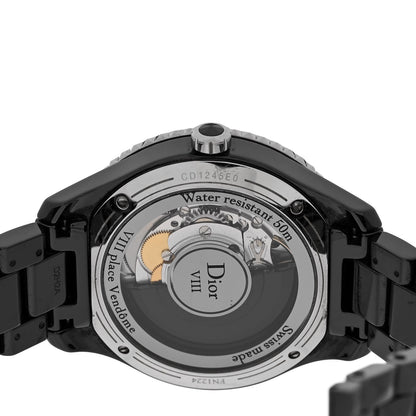 Christian Dior Stainless Steel Ceramic Diamond 38mm Dior VIII Automatic Watch Black 4 of 5