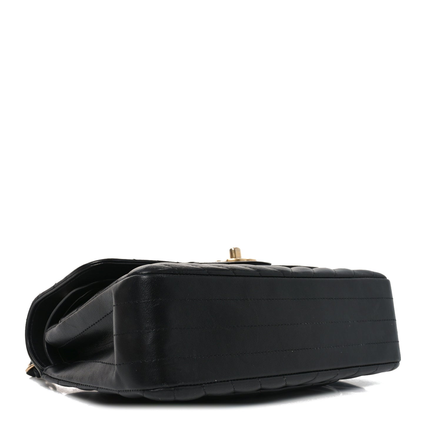Lambskin Chevron Quilted Small Double Flap Black