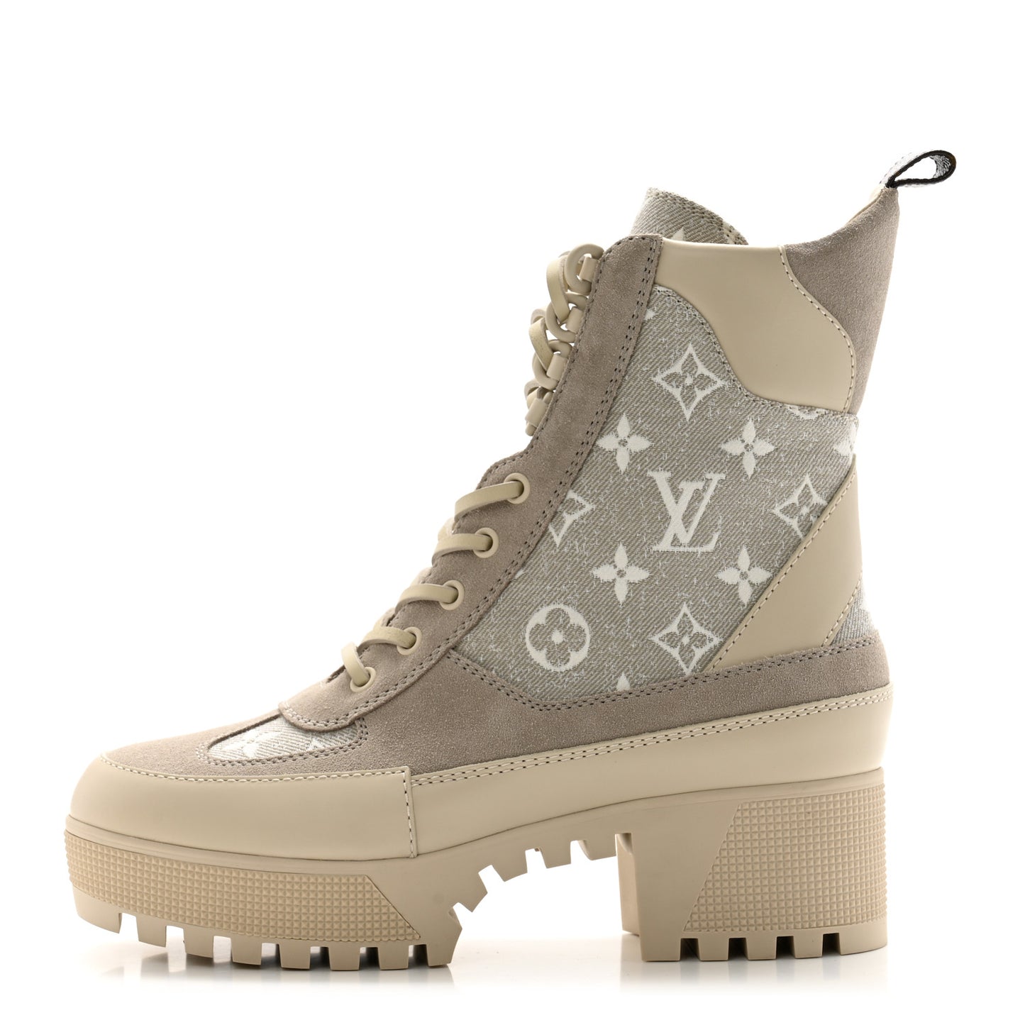 Suede Calfskin Laureate Platform Desert Boots 37.5 Taupe