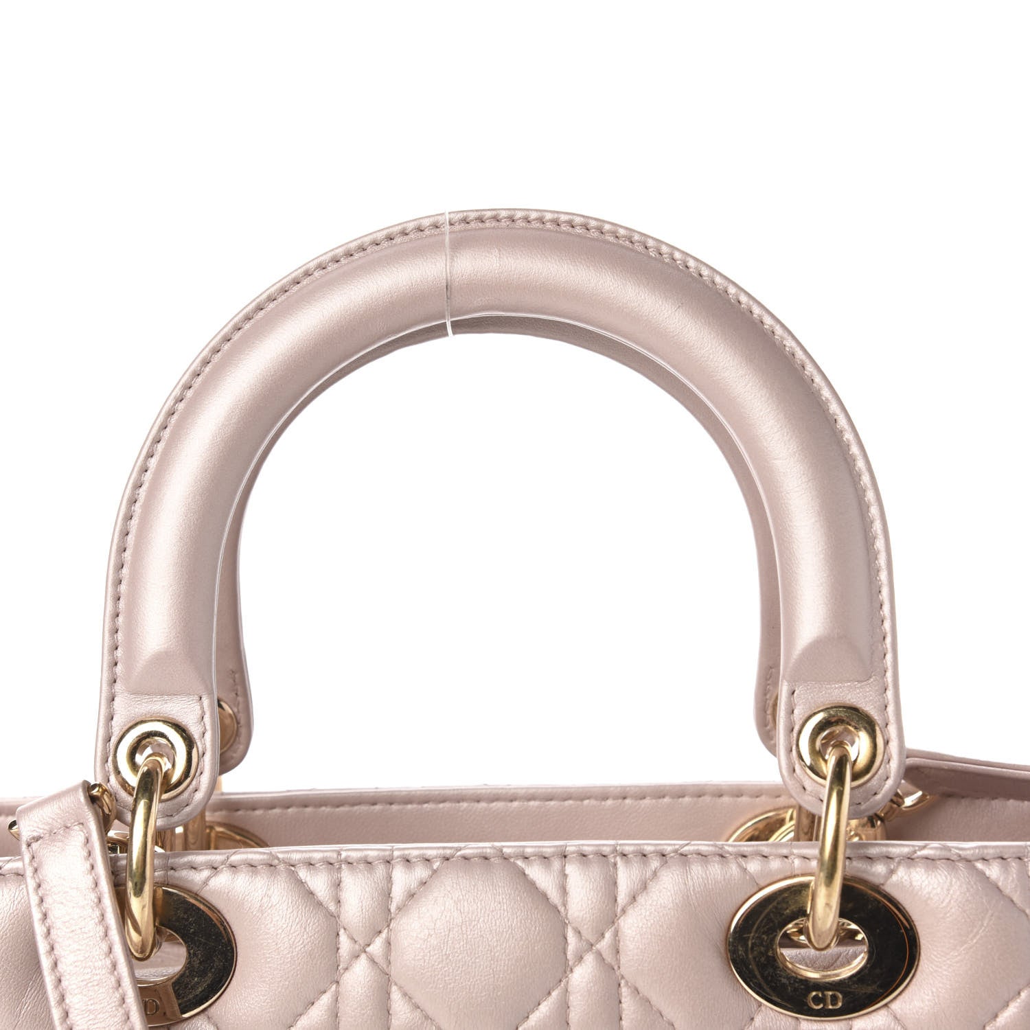 Christian Dior Pearly Lambskin Cannage Medium Lady Dior Lotus 10 of 11