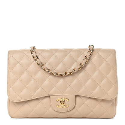 Chanel Caviar Quilted Jumbo Single Flap Beige Clair 1 of 4