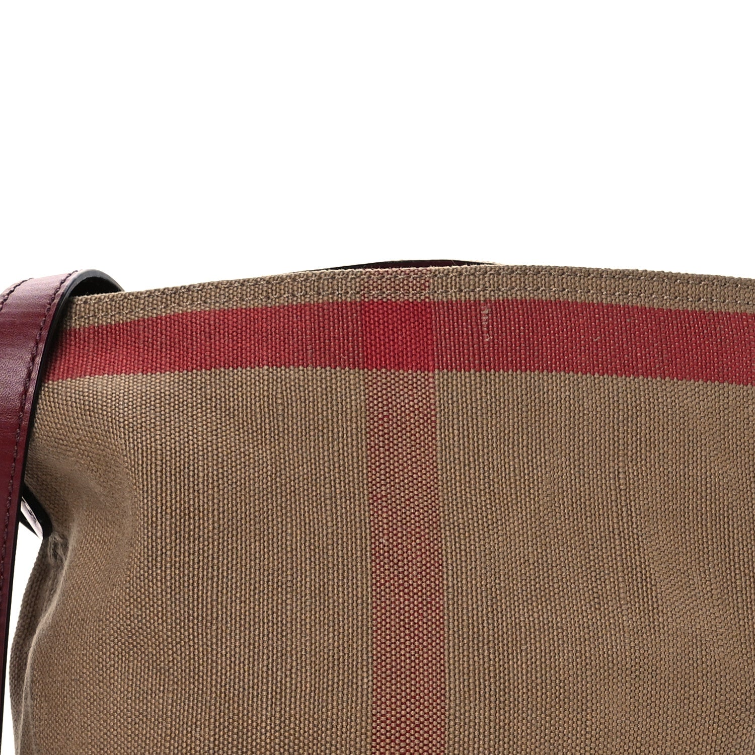 Burberry Canvas Mega Check Mini Ashby Tassel Crossbody Burgundy Red 9 of 12