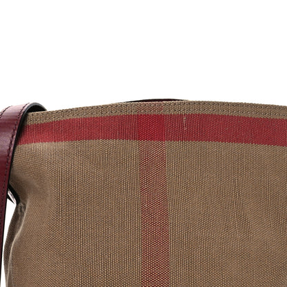 Burberry Canvas Mega Check Mini Ashby Tassel Crossbody Burgundy Red 9 of 12