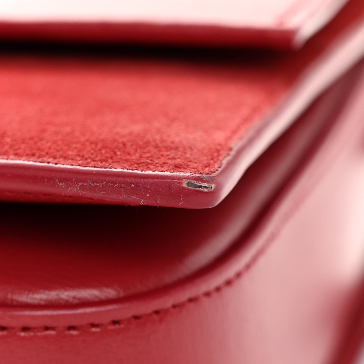 Saint Laurent Smooth Calfskin Suede Medium Bellechasse Red 11 of 12