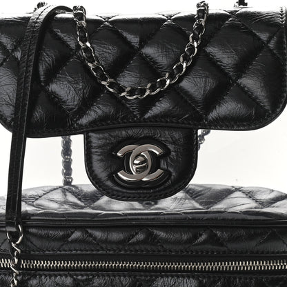 Chanel Crumpled Calfskin PVC Quilted Backpack Black 9 of 11