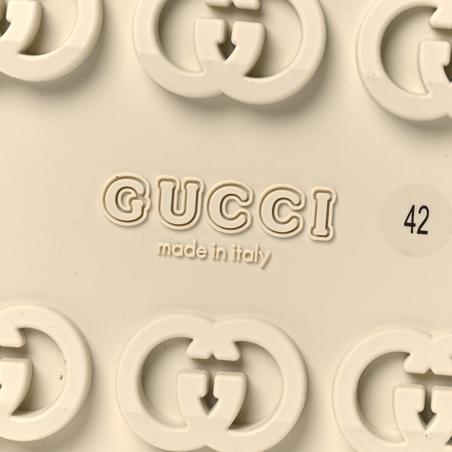 Gucci Cubic Rubber GG Monogram Womens Interlocking G Platform 42mm Slide Sandals 42 Beige Ebony 8 of 12