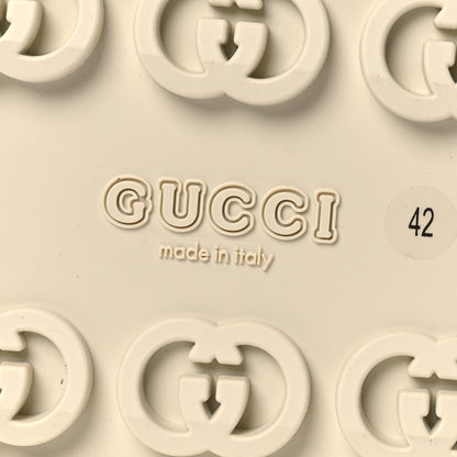 Gucci Cubic Rubber GG Monogram Womens Interlocking G Platform 42mm Slide Sandals 42 Beige Ebony 8 of 12