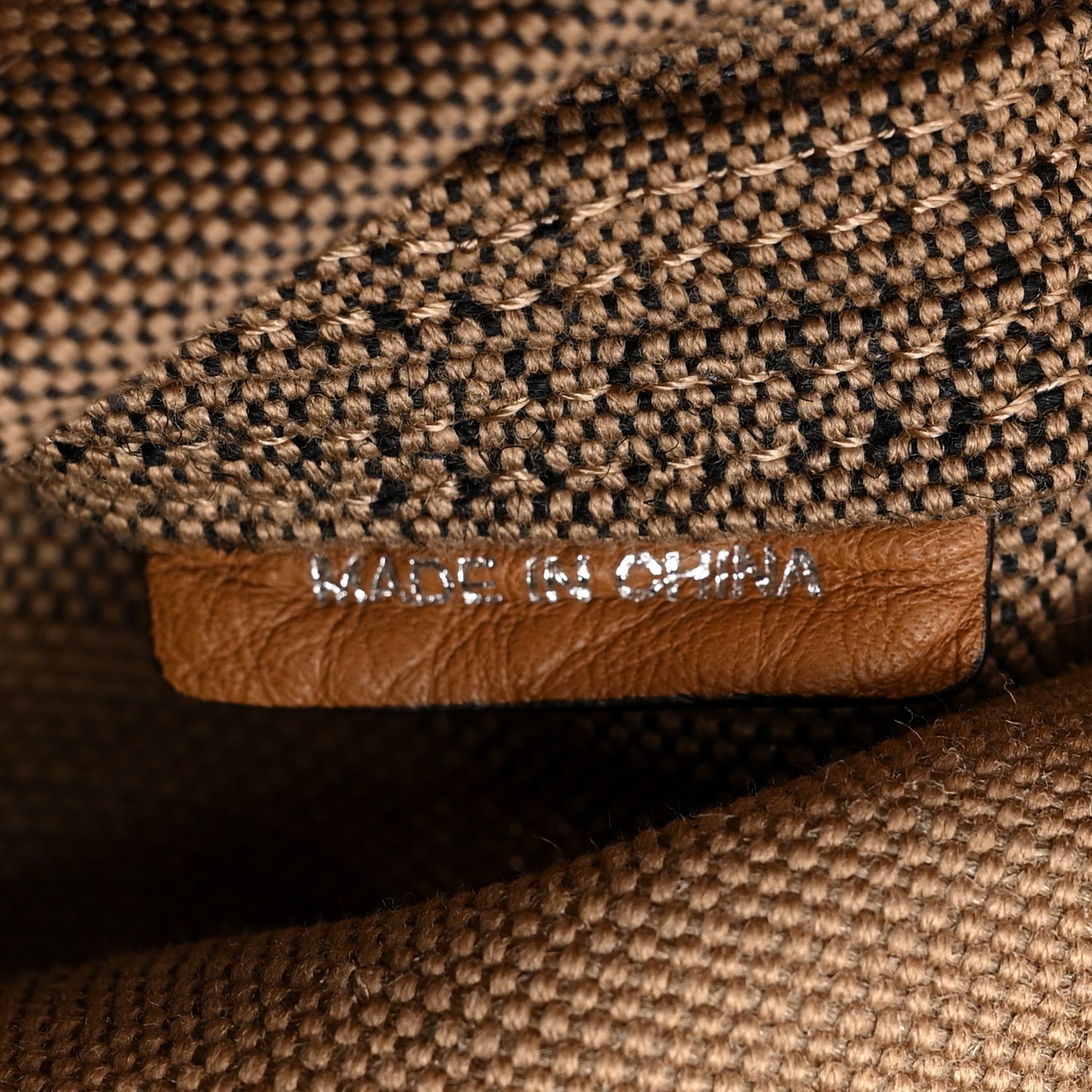 Grainy Calfskin Canvas Mega Check Medium Ashby Tassel Hobo Saddle Brown