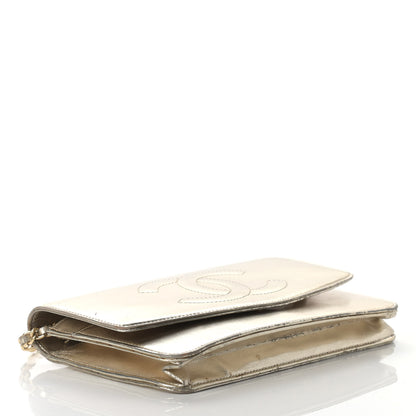 Chanel Metallic Calfskin Timeless Wallet on Chain WOC Argent Clair 4 of 10
