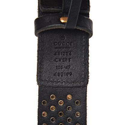 Gucci Calfskin Studded Feline Belt 105 42 Black 4 of 6